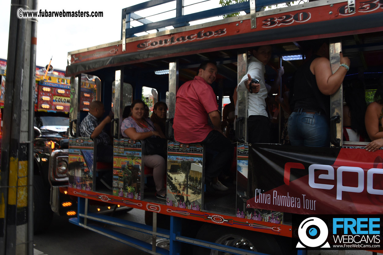 Colombian Chiva party bus tour.