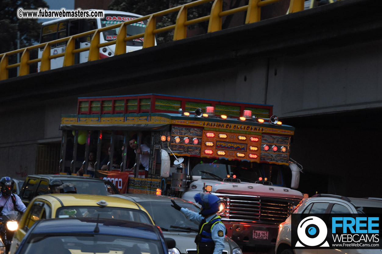 Colombian Chiva party bus tour.