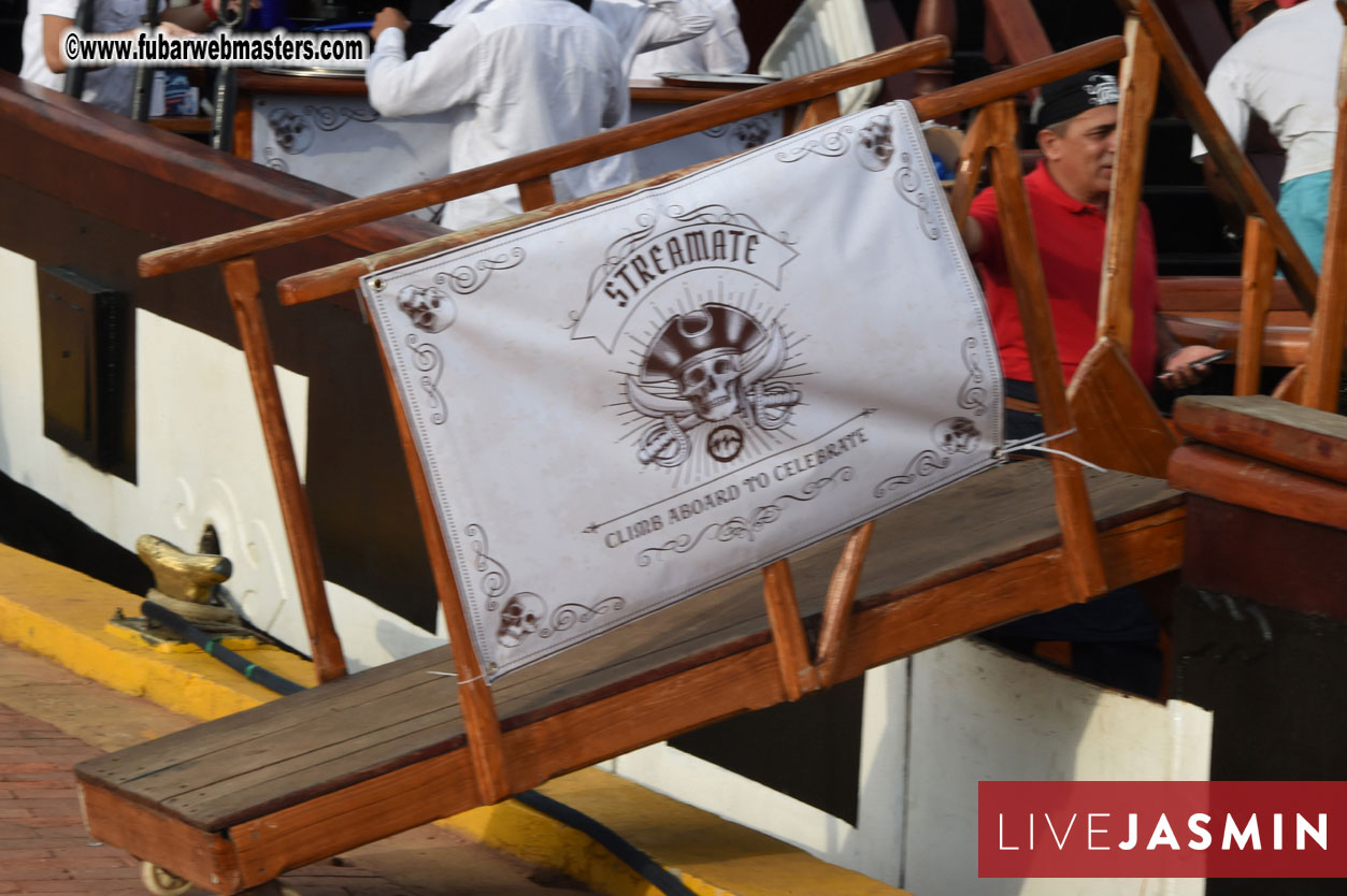 Champagne Networking Pirate Boat