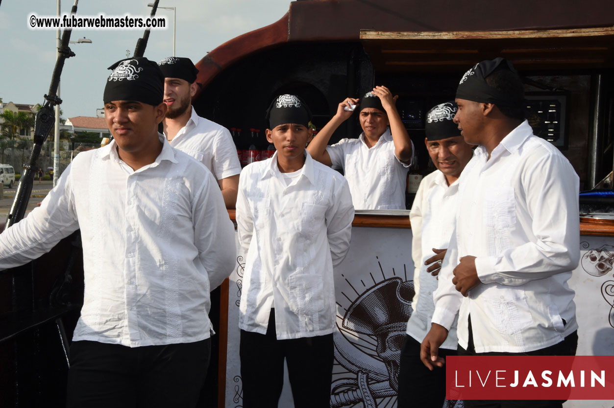 Champagne Networking Pirate Boat