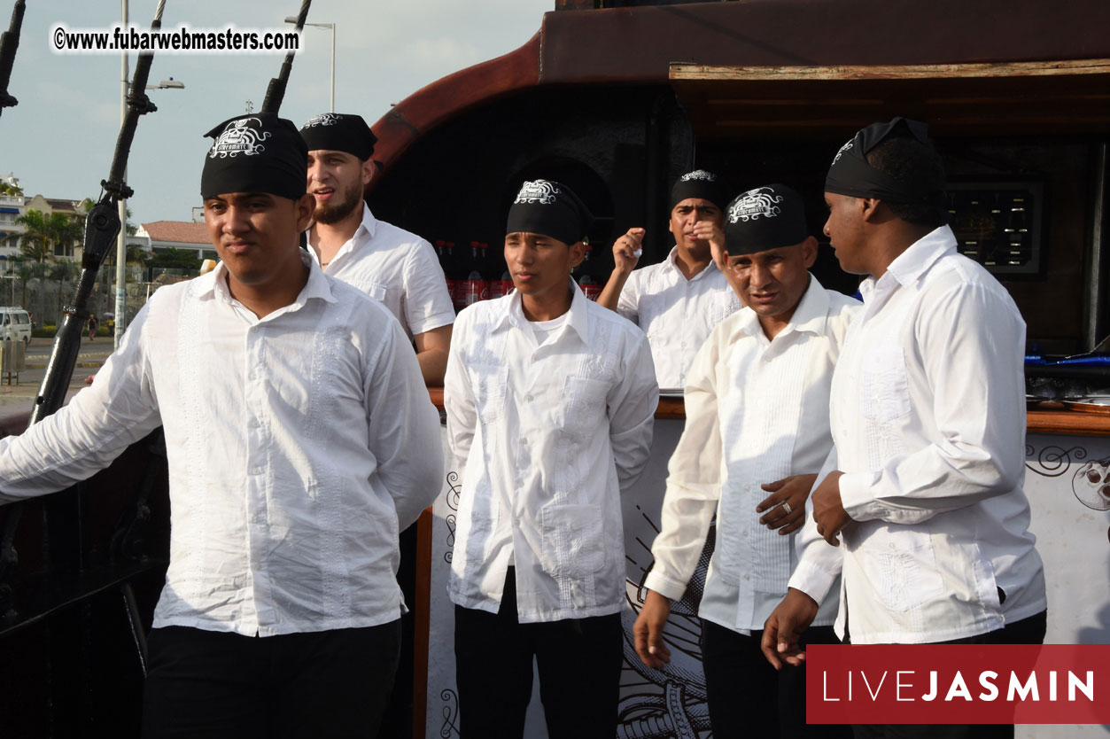 Champagne Networking Pirate Boat