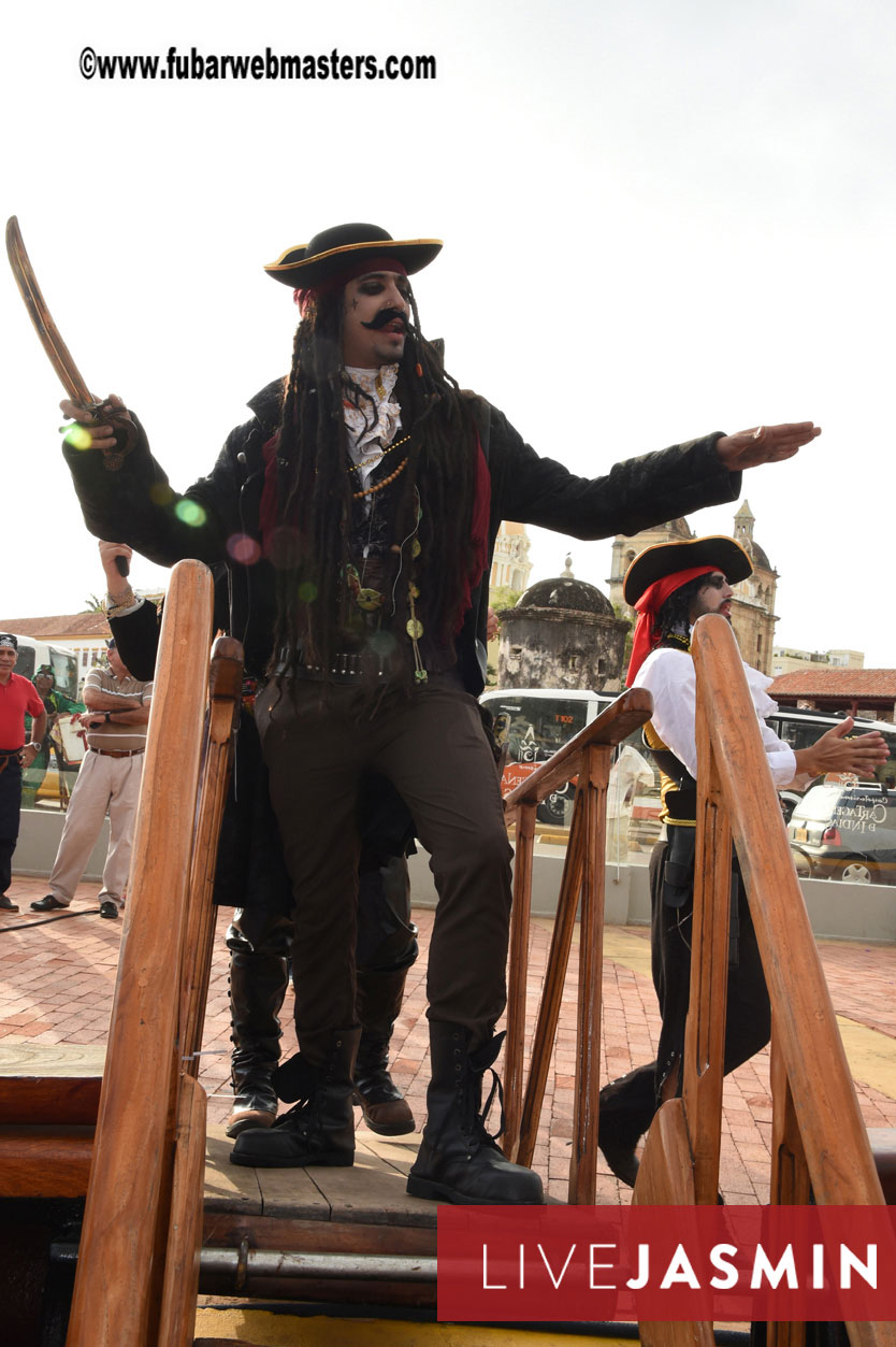 Champagne Networking Pirate Boat