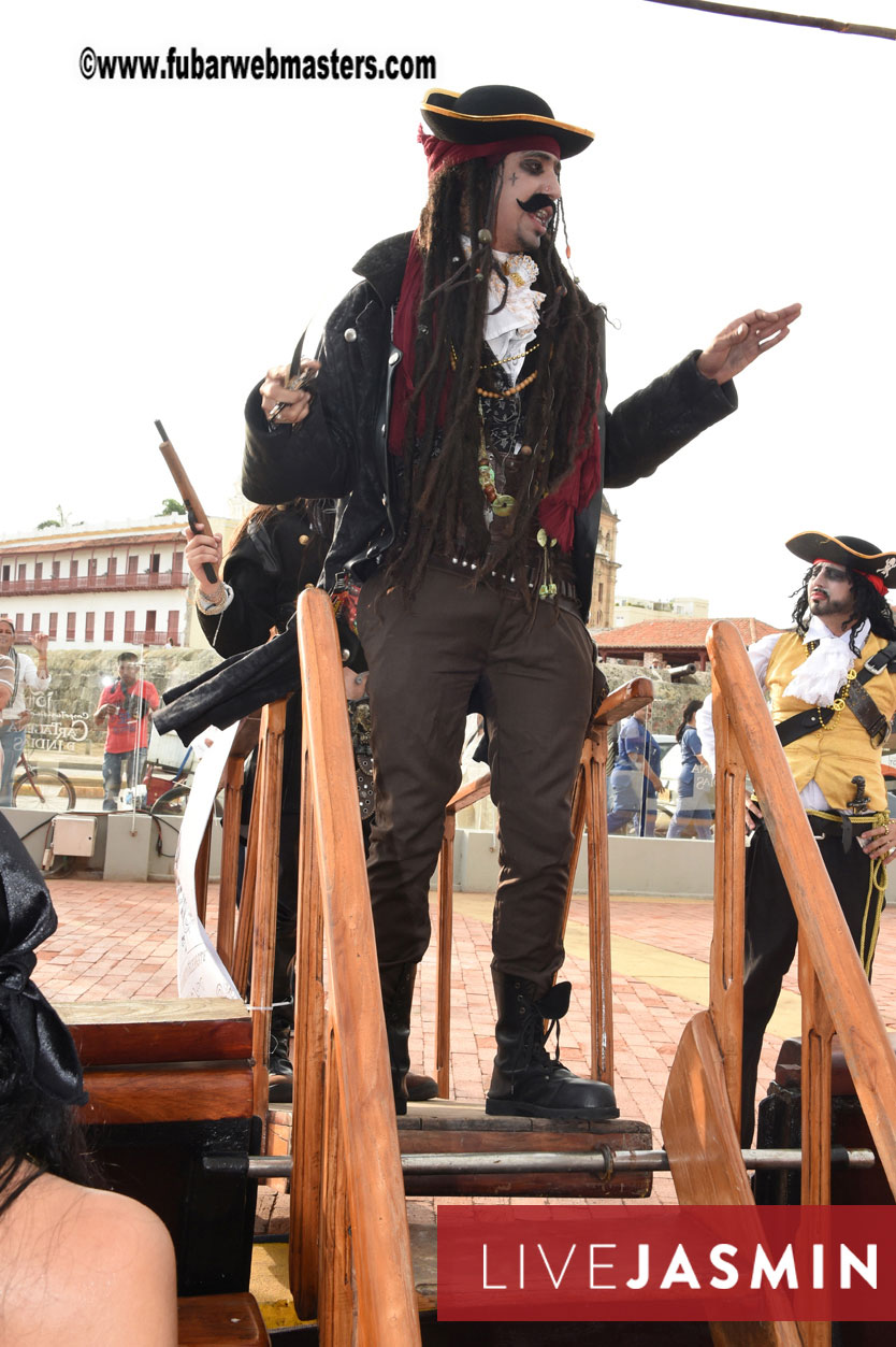 Champagne Networking Pirate Boat