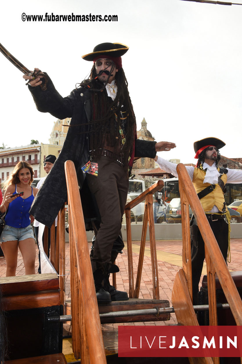 Champagne Networking Pirate Boat