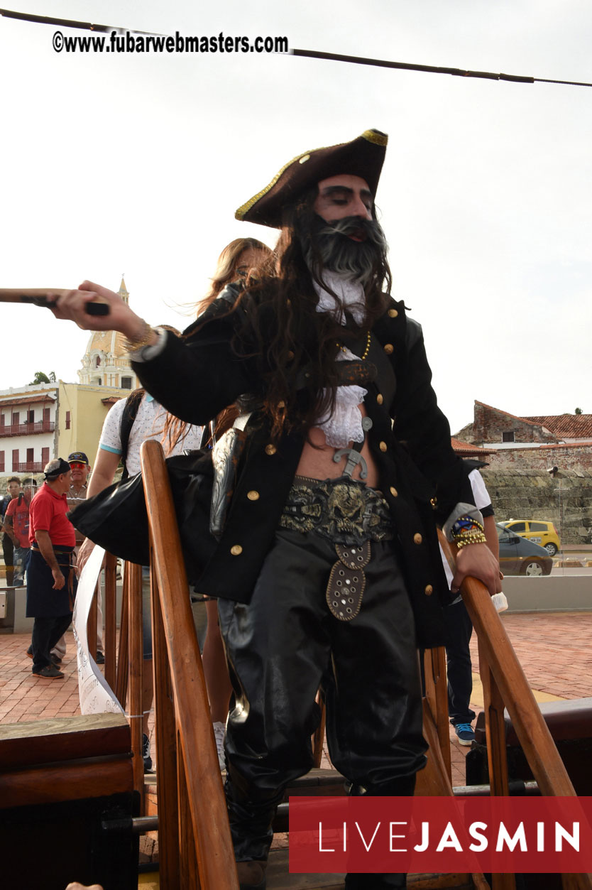 Champagne Networking Pirate Boat