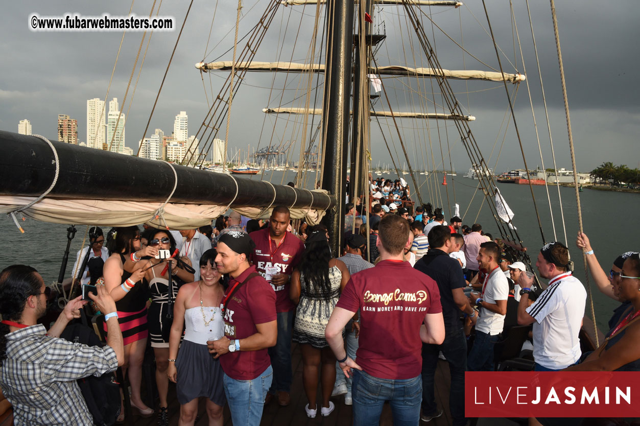 Champagne Networking Pirate Boat