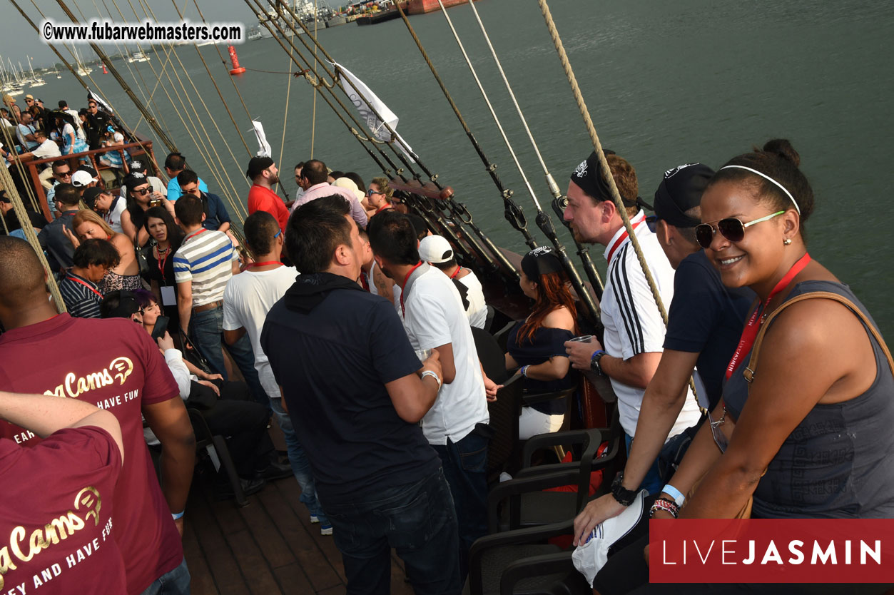 Champagne Networking Pirate Boat