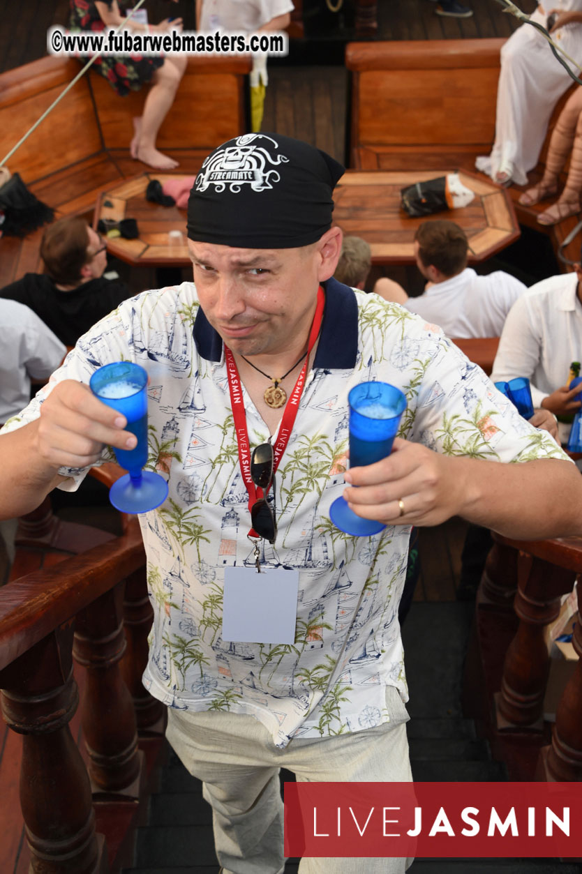 Champagne Networking Pirate Boat