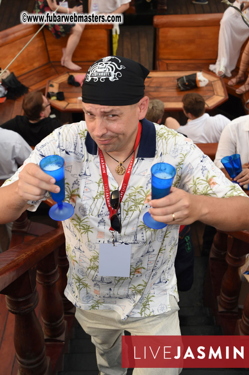 Champagne Networking Pirate Boat