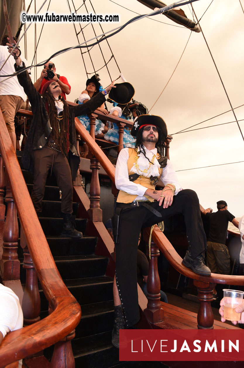 Champagne Networking Pirate Boat