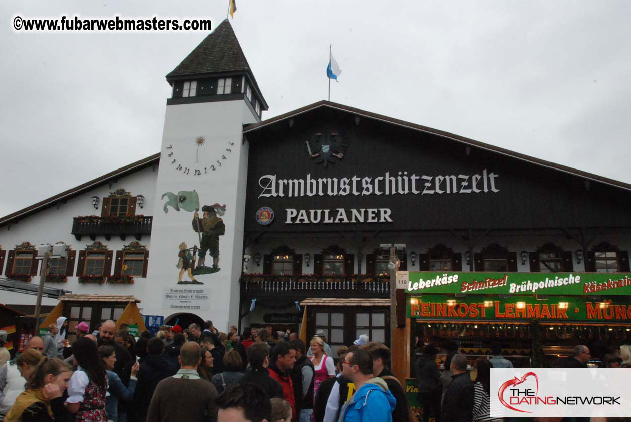 Beer tent seating in the legendary Hacker Festzelt