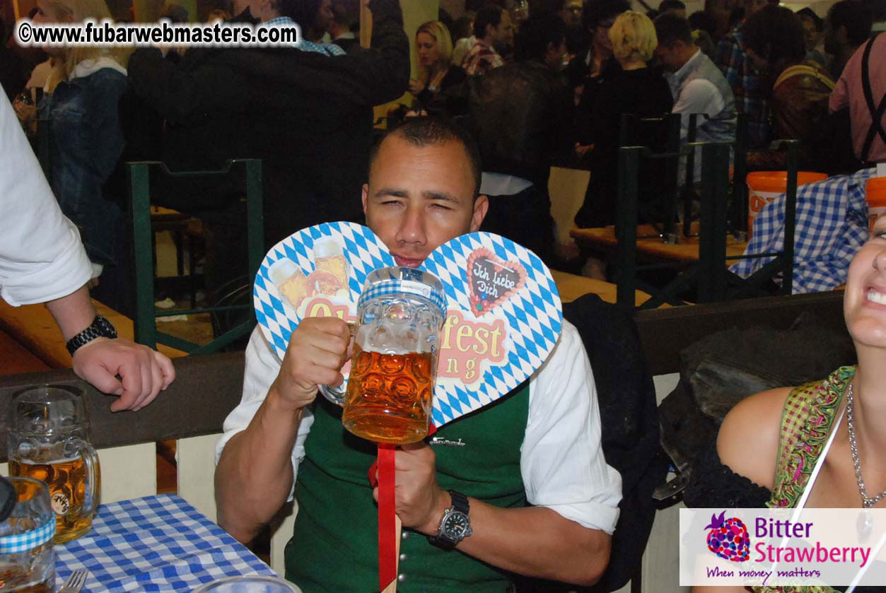 Beer tent seating in the legendary Hacker Festzelt