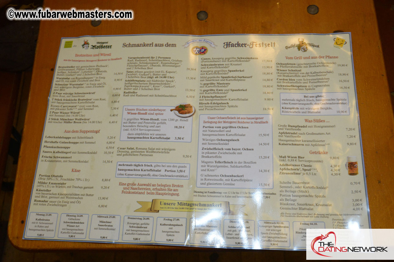 Beer tent seating in the legendary Hacker Festzelt