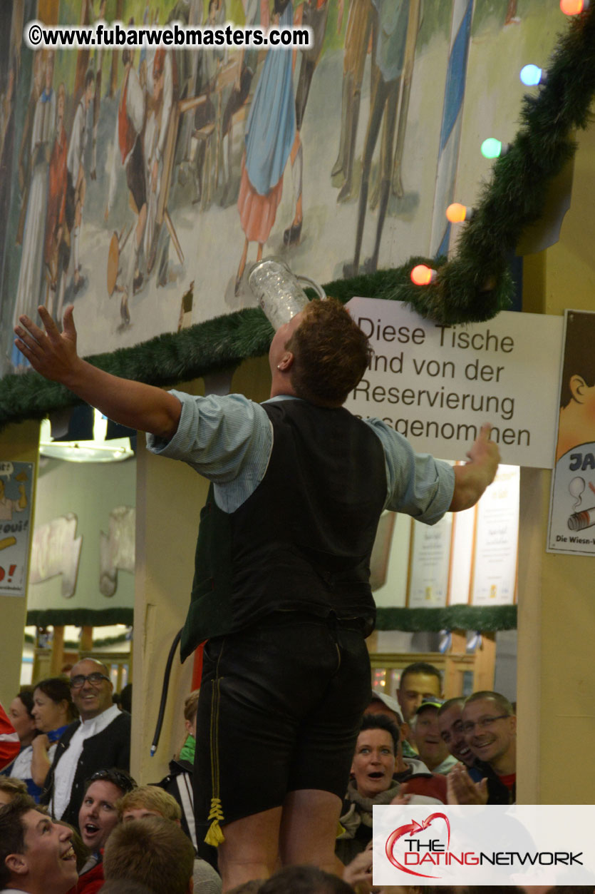 Beer tent seating in the legendary Hacker Festzelt