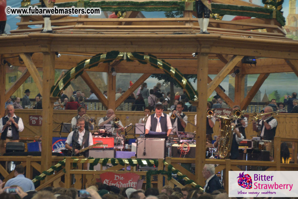 Beer tent seating in the legendary Hacker Festzelt