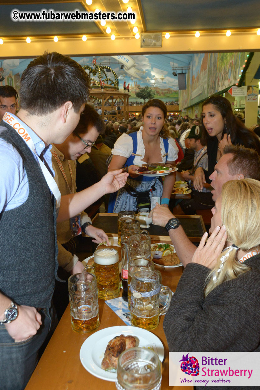 Beer tent seating in the legendary Hacker Festzelt