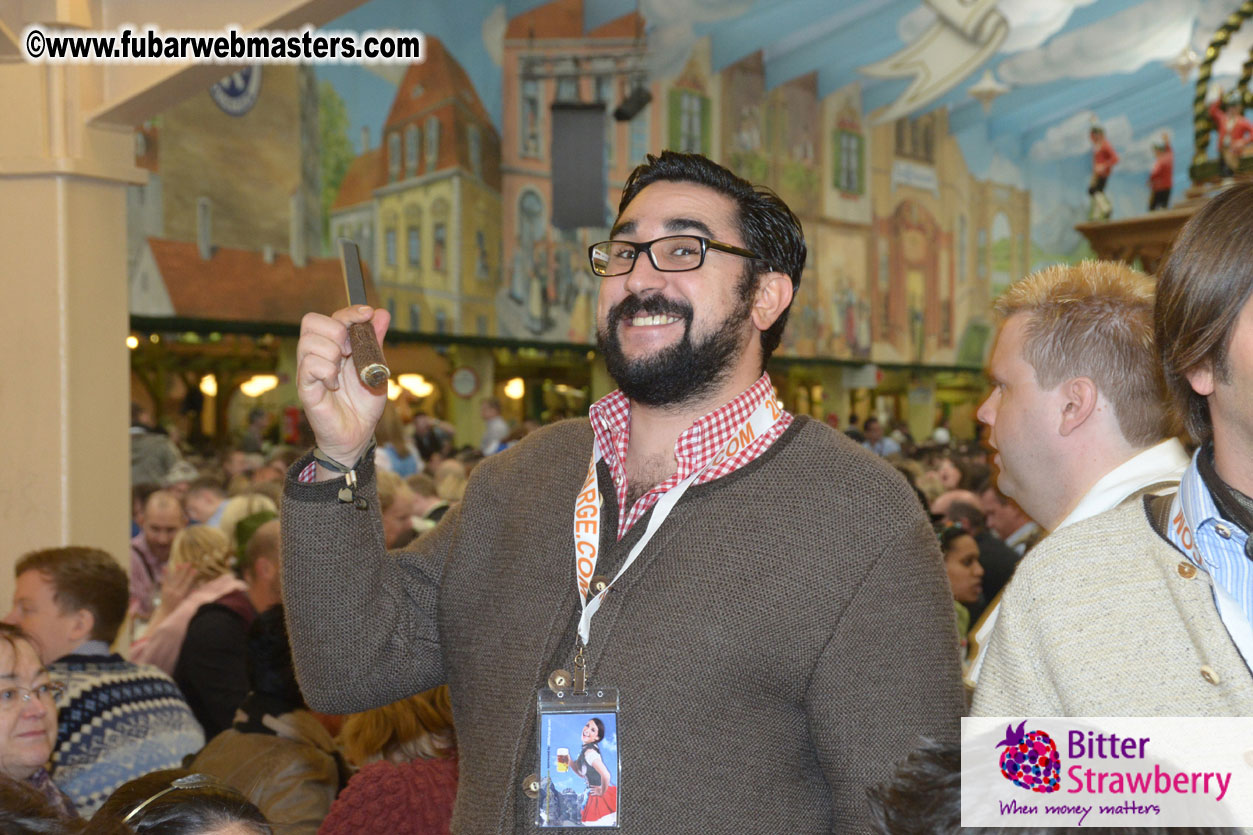 Beer tent seating in the legendary Hacker Festzelt