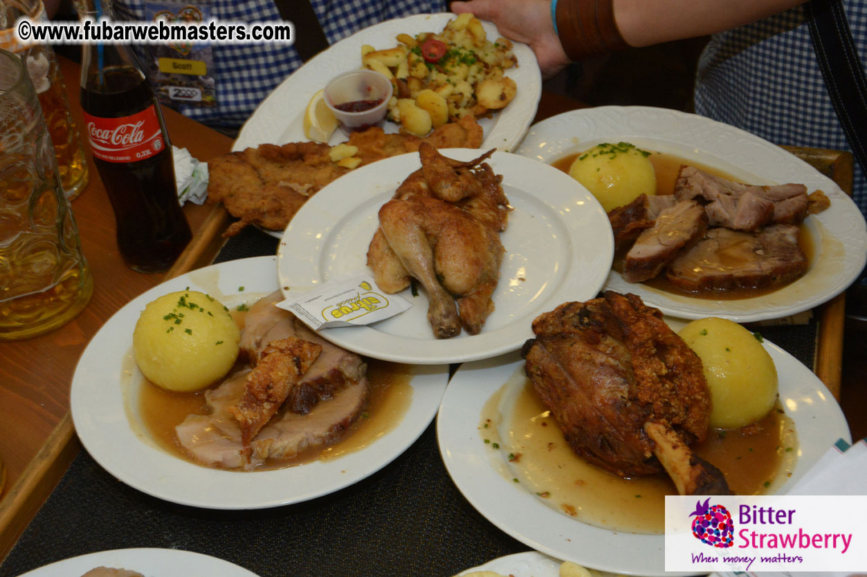 Beer tent seating in the legendary Hacker Festzelt