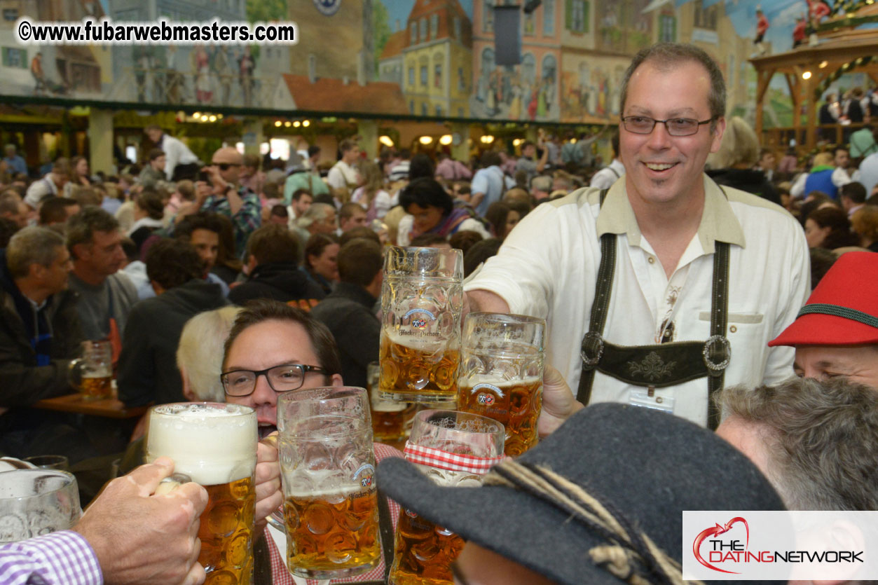Beer tent seating in the legendary Hacker Festzelt