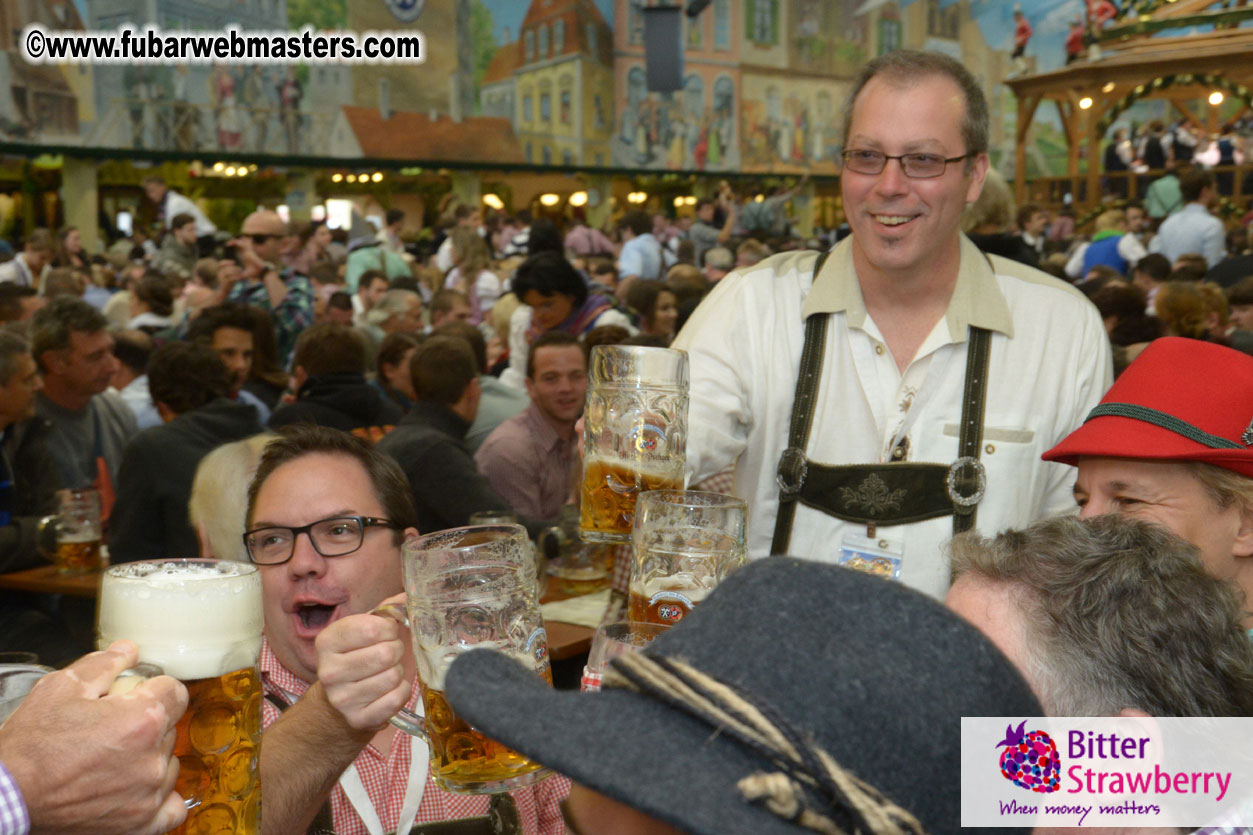 Beer tent seating in the legendary Hacker Festzelt