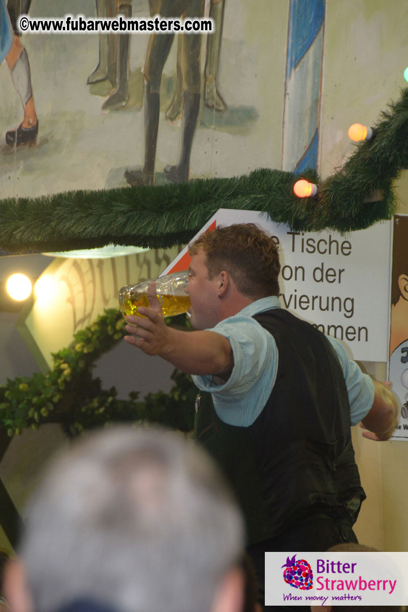 Beer tent seating in the legendary Hacker Festzelt