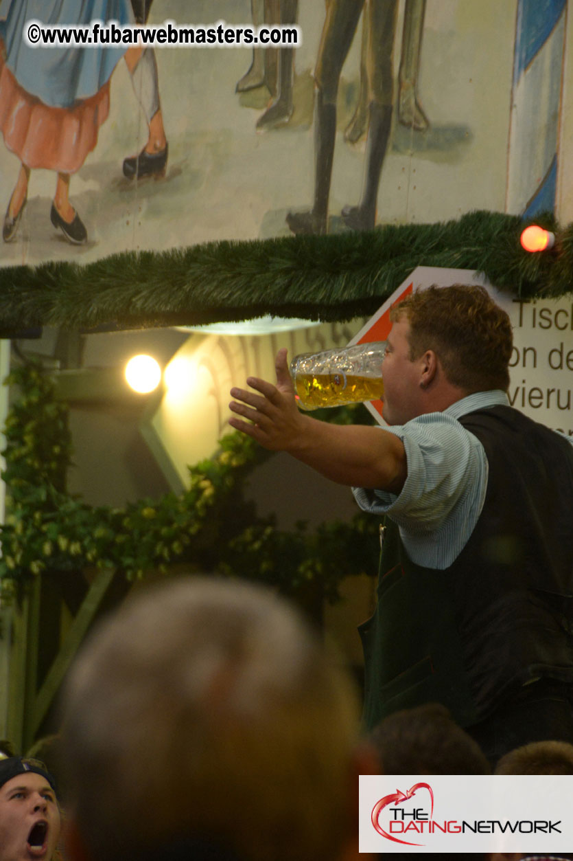 Beer tent seating in the legendary Hacker Festzelt