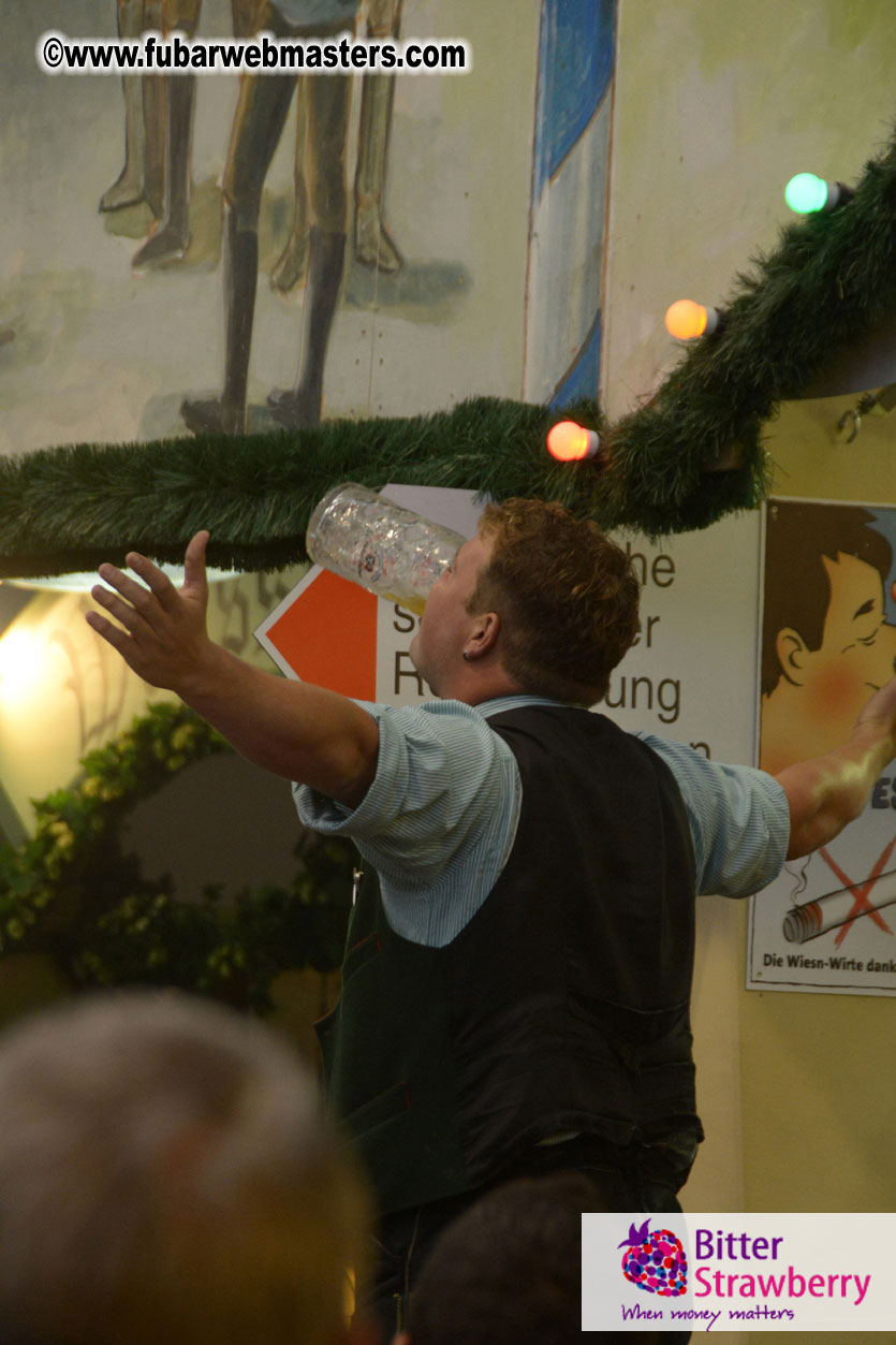 Beer tent seating in the legendary Hacker Festzelt