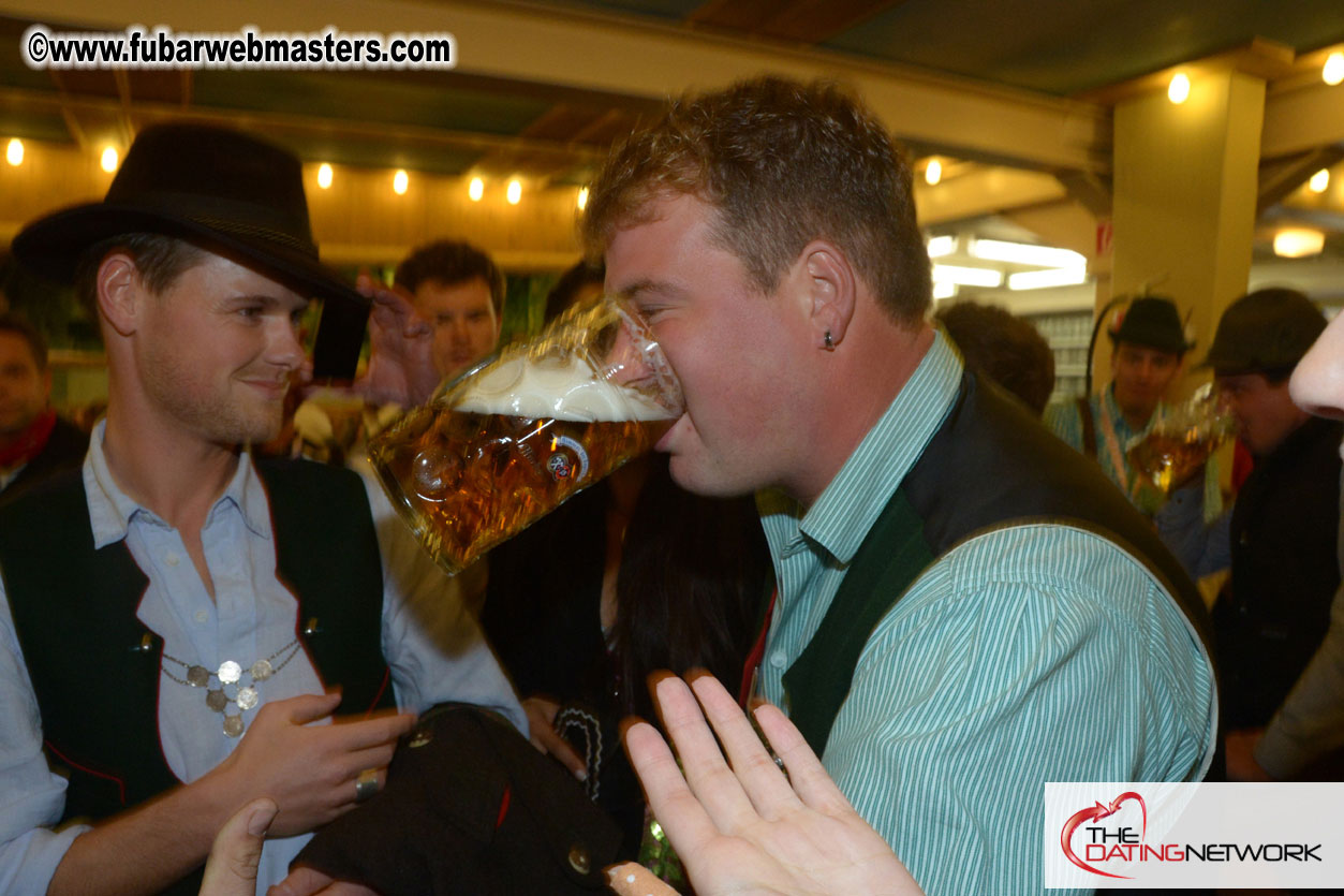 Beer tent seating in the legendary Hacker Festzelt
