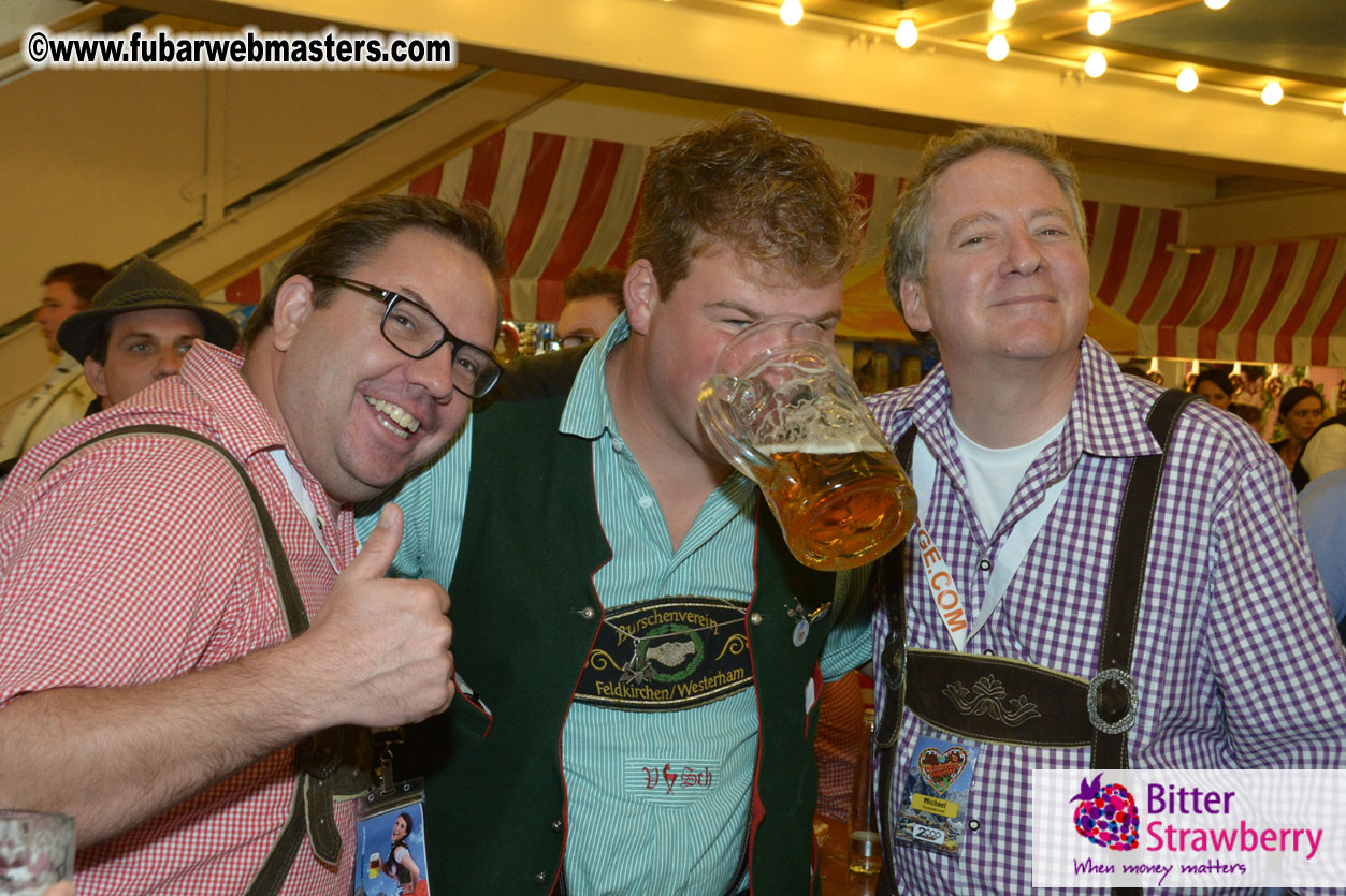 Beer tent seating in the legendary Hacker Festzelt