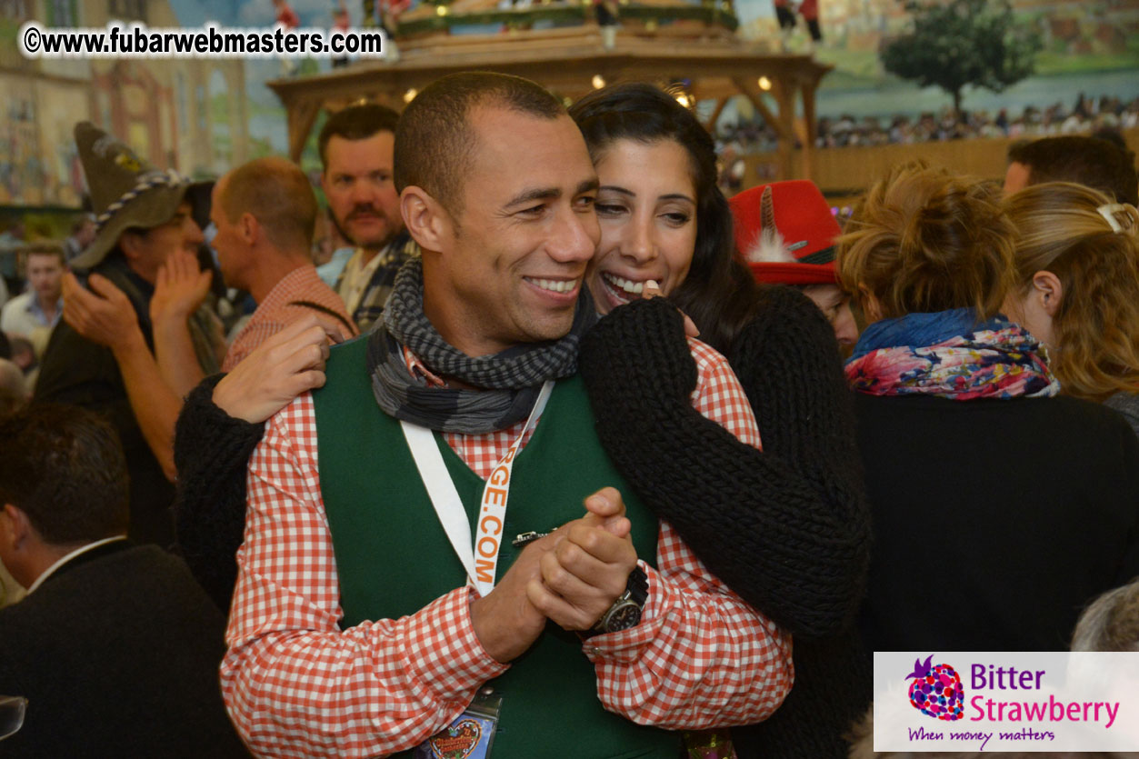 Beer tent seating in the legendary Hacker Festzelt