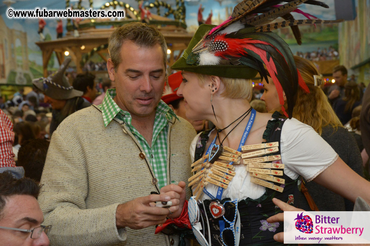Beer tent seating in the legendary Hacker Festzelt