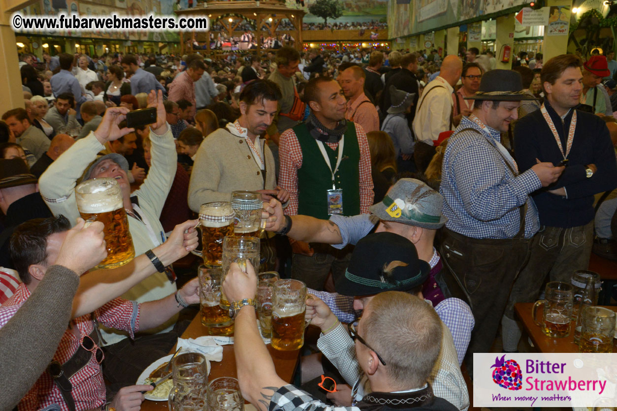 Beer tent seating in the legendary Hacker Festzelt