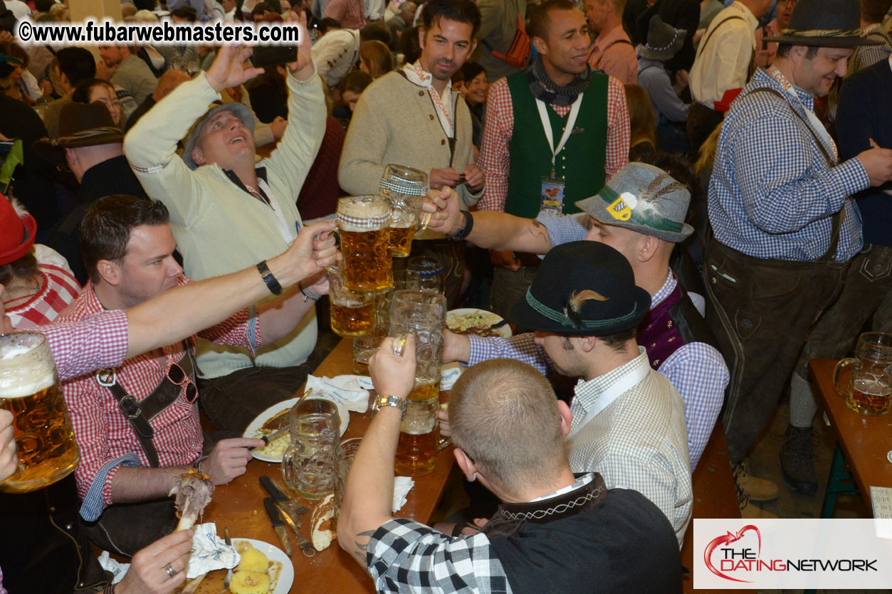 Beer tent seating in the legendary Hacker Festzelt
