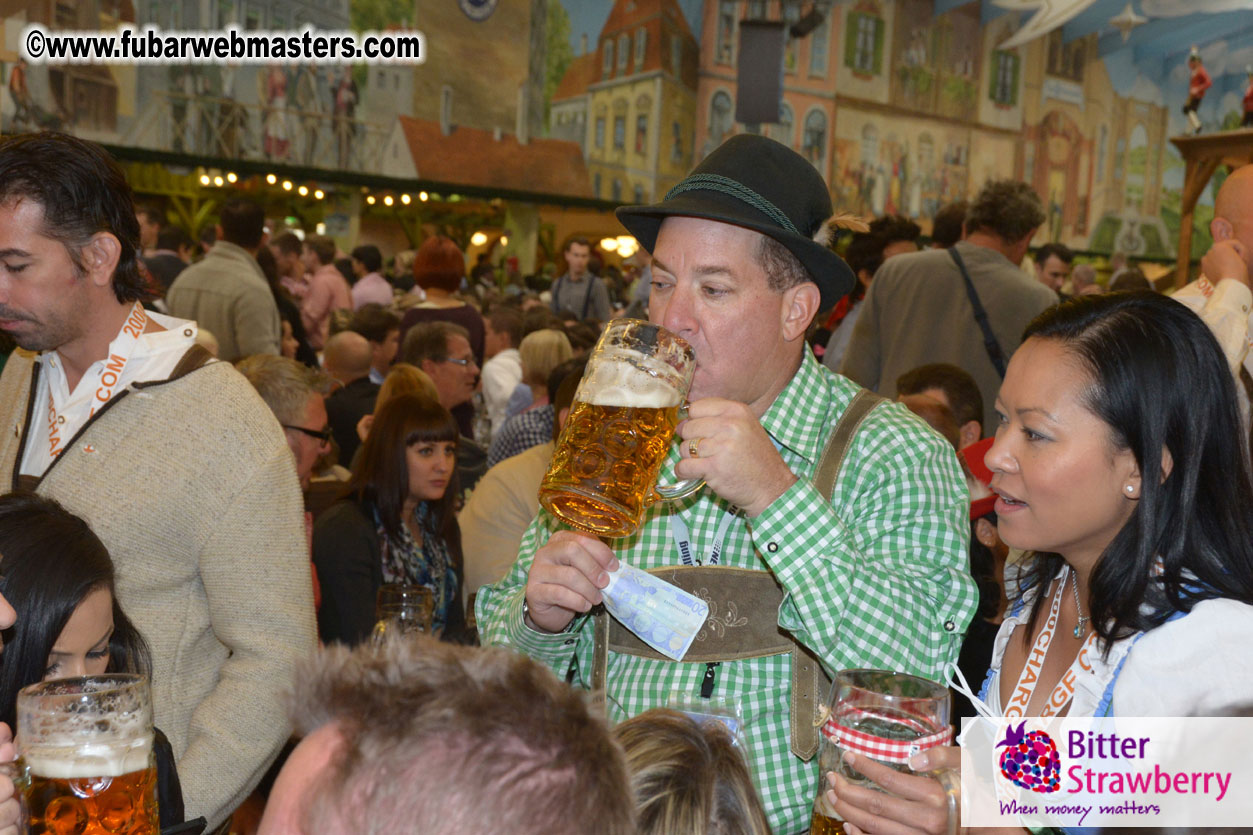 Beer tent seating in the legendary Hacker Festzelt