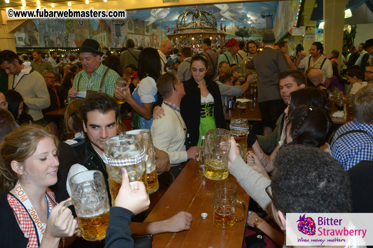 Beer tent seating in the legendary Hacker Festzelt