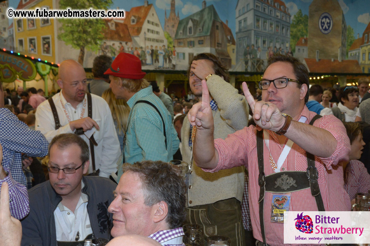 Beer tent seating in the legendary Hacker Festzelt