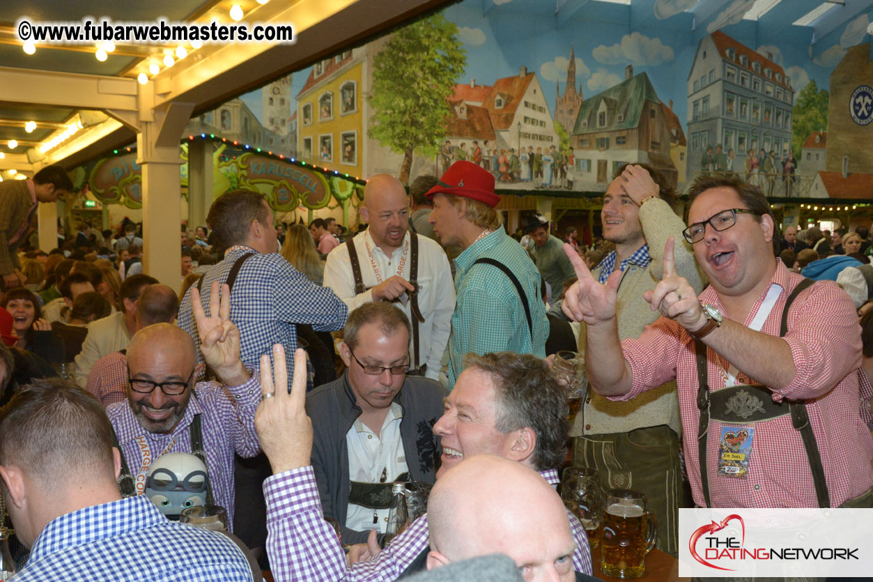 Beer tent seating in the legendary Hacker Festzelt