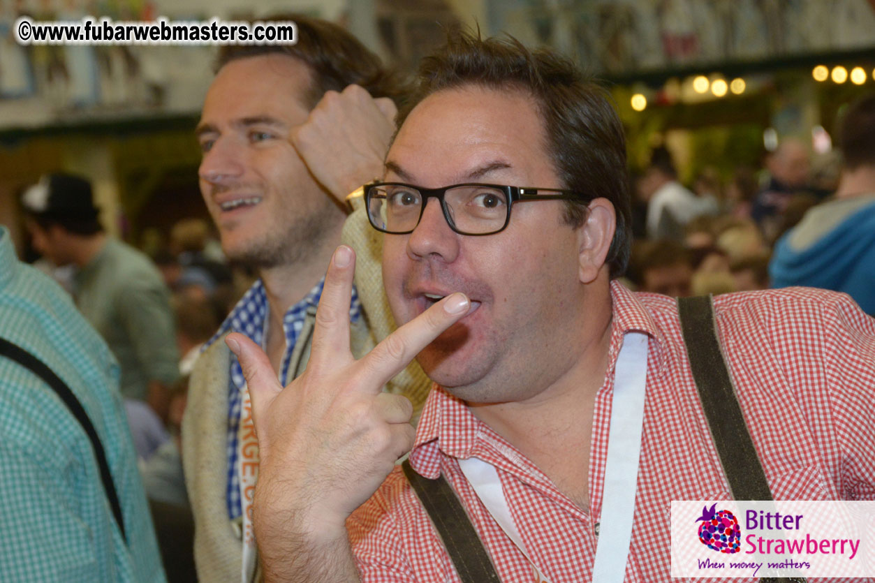 Beer tent seating in the legendary Hacker Festzelt