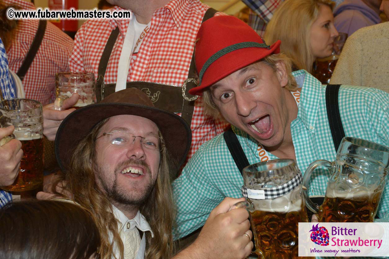 Beer tent seating in the legendary Hacker Festzelt