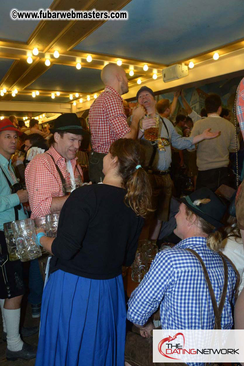 Beer tent seating in the legendary Hacker Festzelt