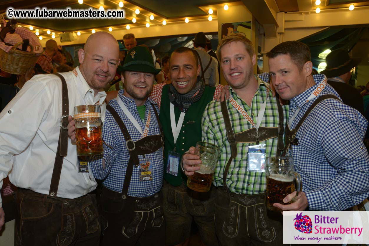 Beer tent seating in the legendary Hacker Festzelt