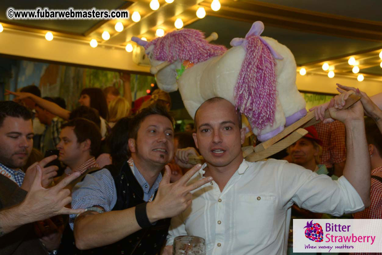 Beer tent seating in the legendary Hacker Festzelt