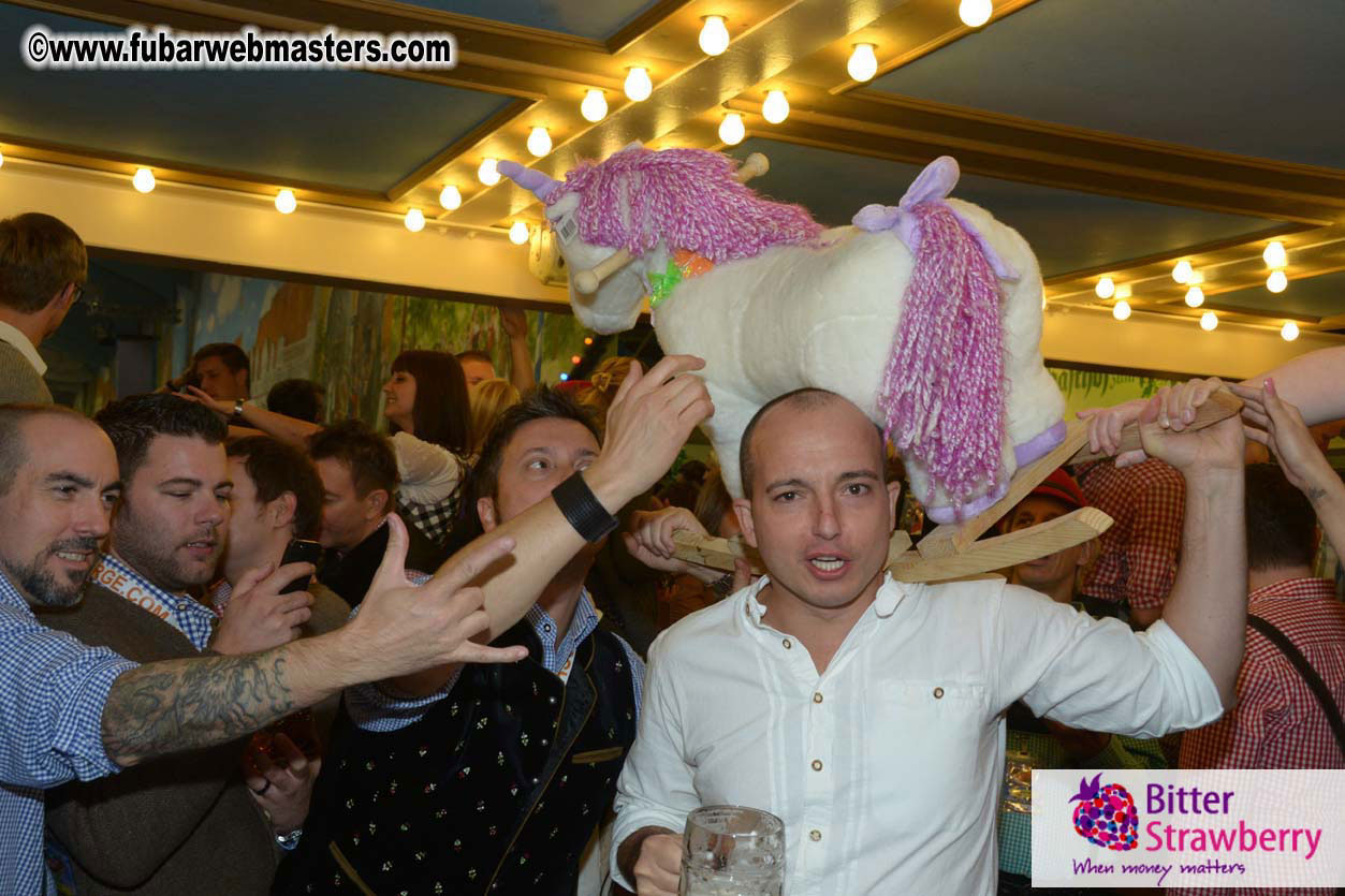 Beer tent seating in the legendary Hacker Festzelt
