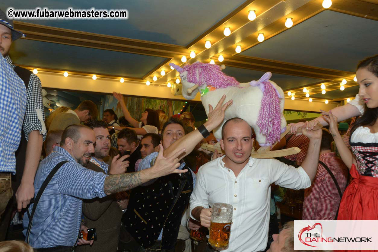 Beer tent seating in the legendary Hacker Festzelt