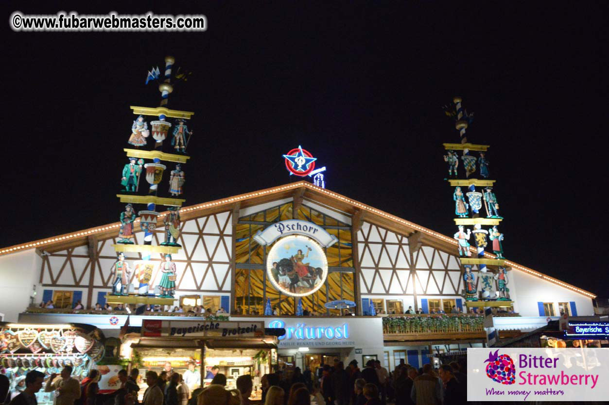 Beer tent seating in the legendary Hacker Festzelt