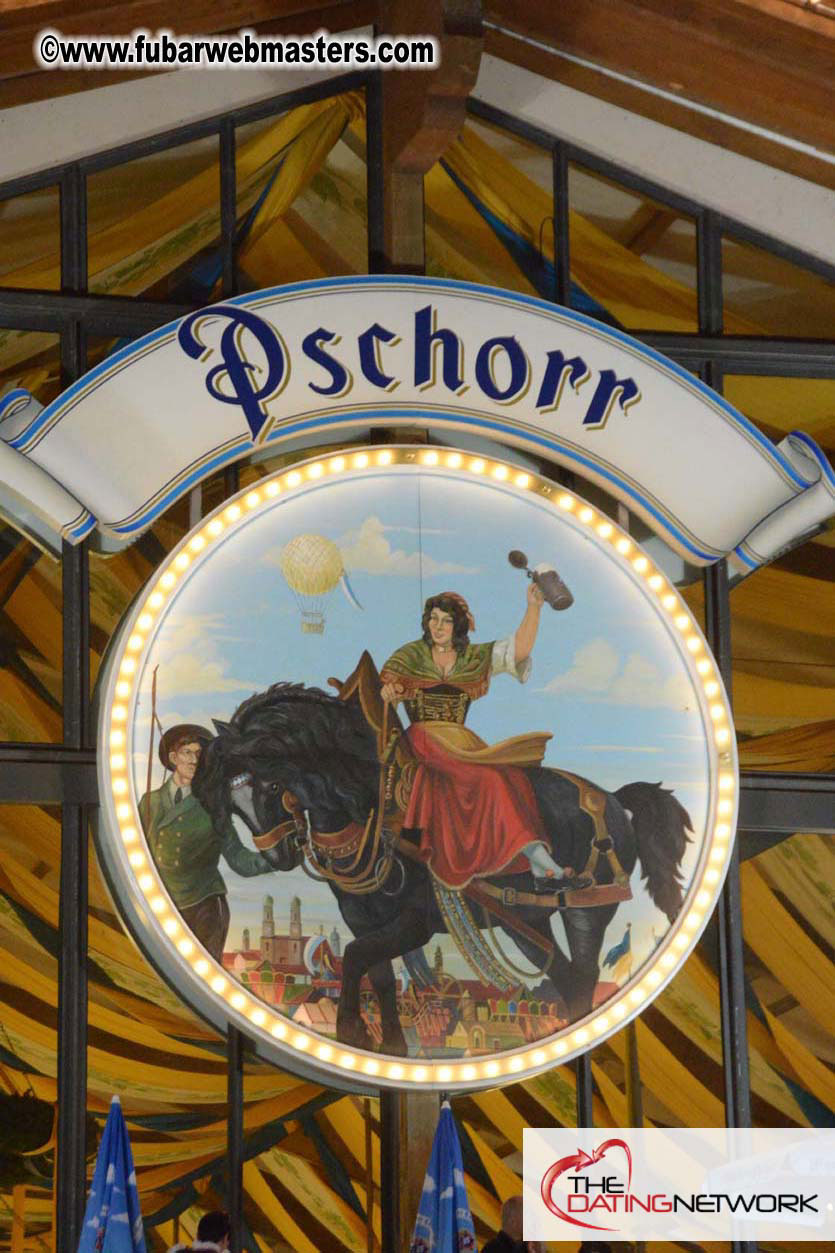 Beer tent seating in the legendary Hacker Festzelt