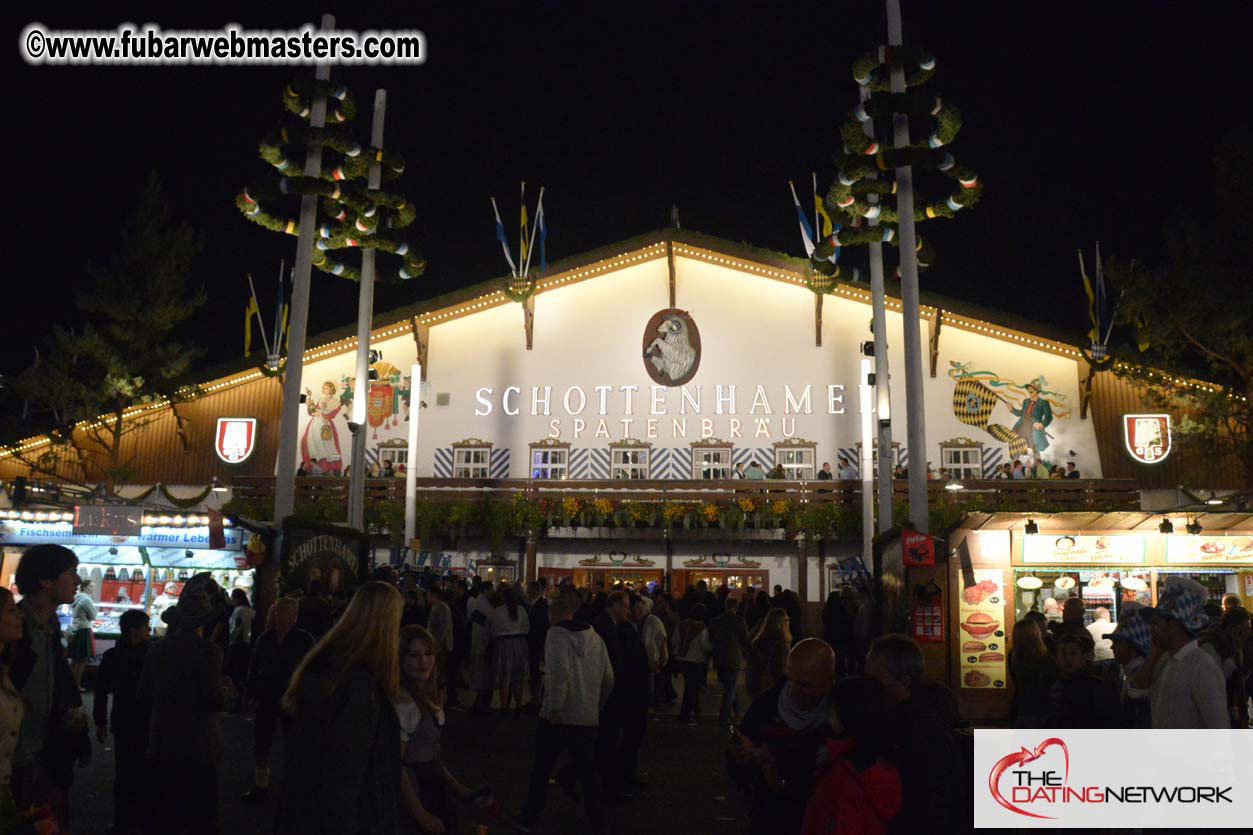Beer tent seating in the legendary Hacker Festzelt