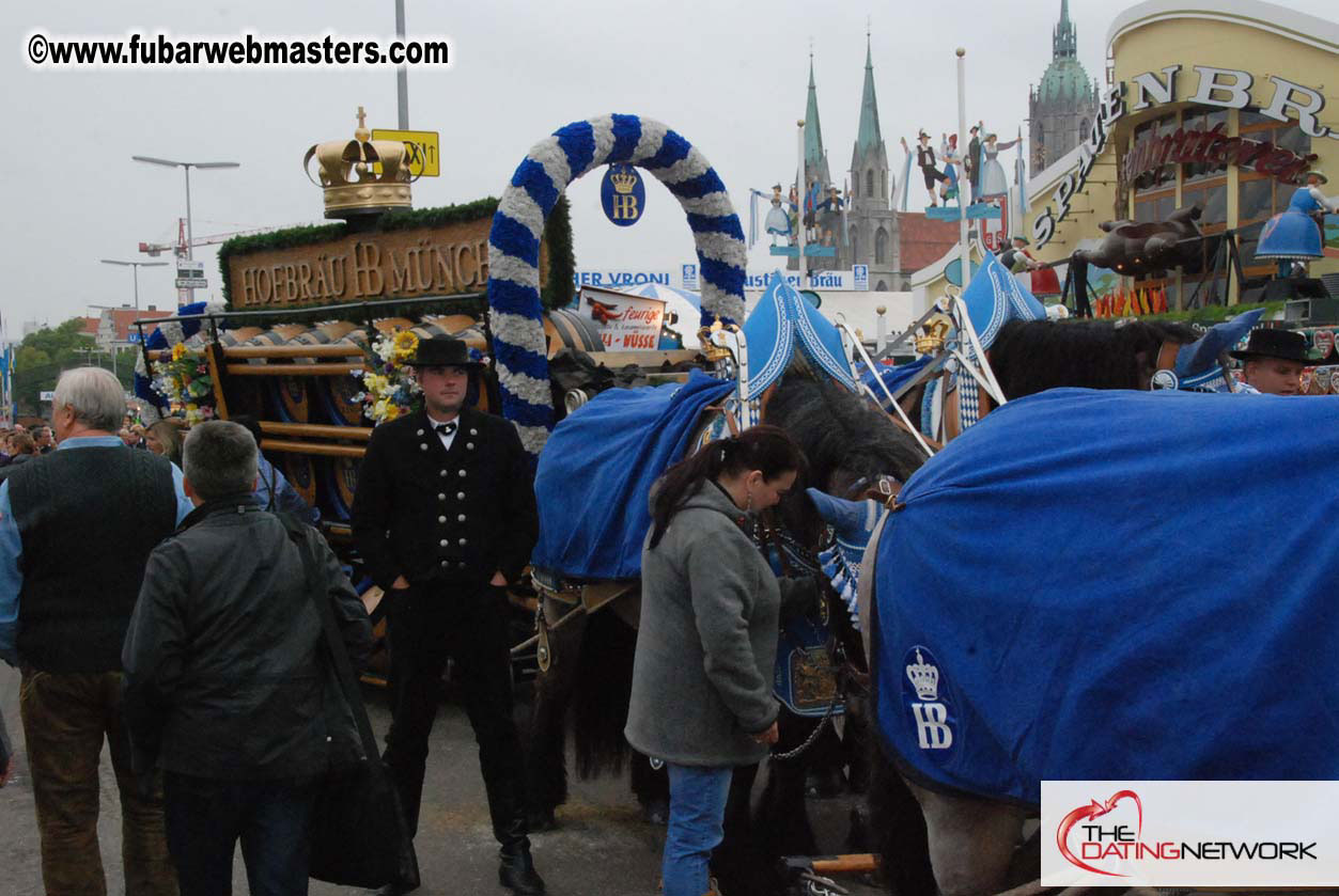 Beer tent seating in the legendary Hacker Festzelt