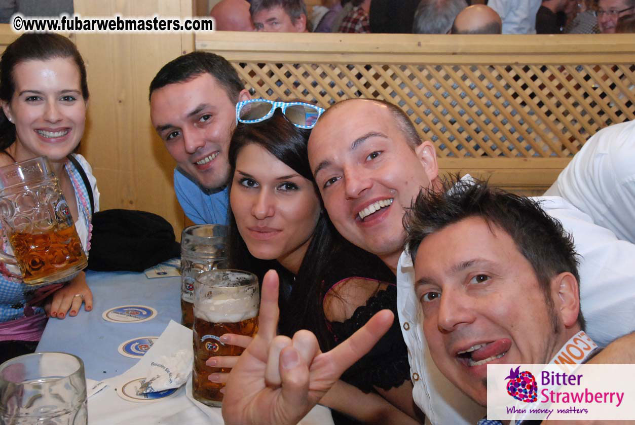 Beer tent seating in the legendary Hacker Festzelt