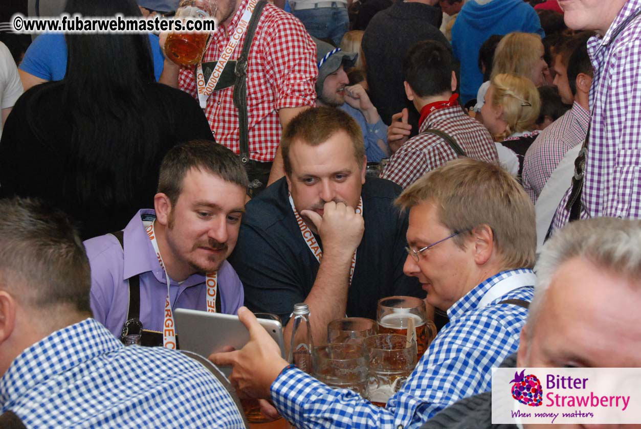 Beer tent seating in the legendary Hacker Festzelt